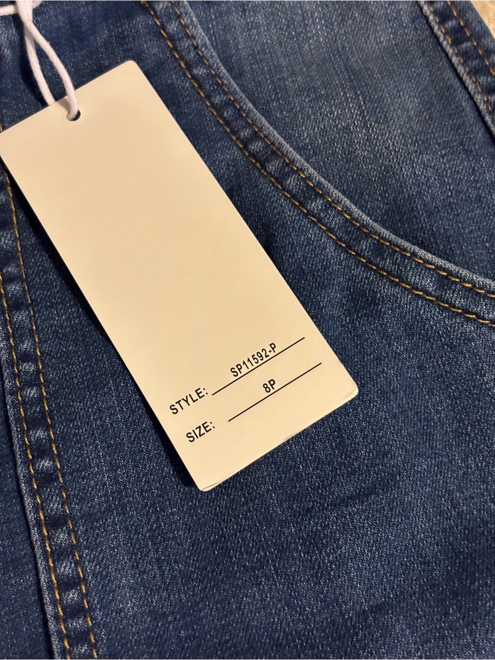 Women’s Straight-Leg Jeans in Dark Blue with Front Patch Pockets - Picture 9 of 14